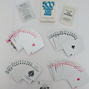 Vintage 500 Playing Card Game Complete Rules Included 11 12 Two 13 Spots